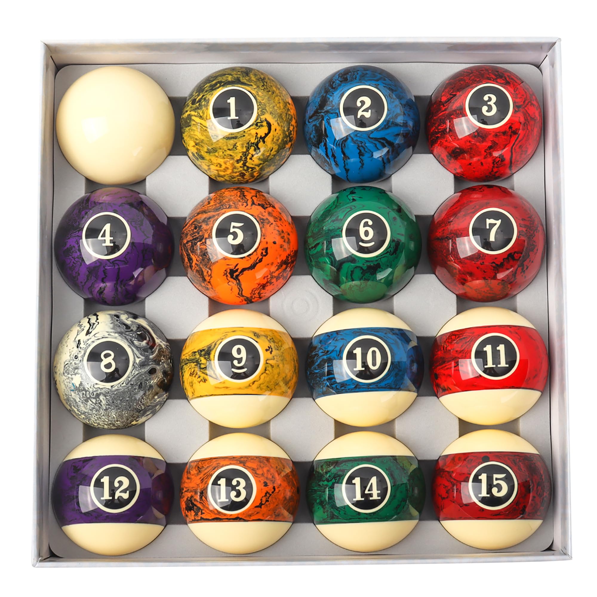 GSE Games & Sports Expert 2 1/4-Inch Professional Regulation Size Billiard Balls Set - Standard 16-Piece Pool Ball Set for Billiards & Pool Tables (Multiple Colors) - Perfect for Home Game Rooms, Bars & Professional Tournaments
