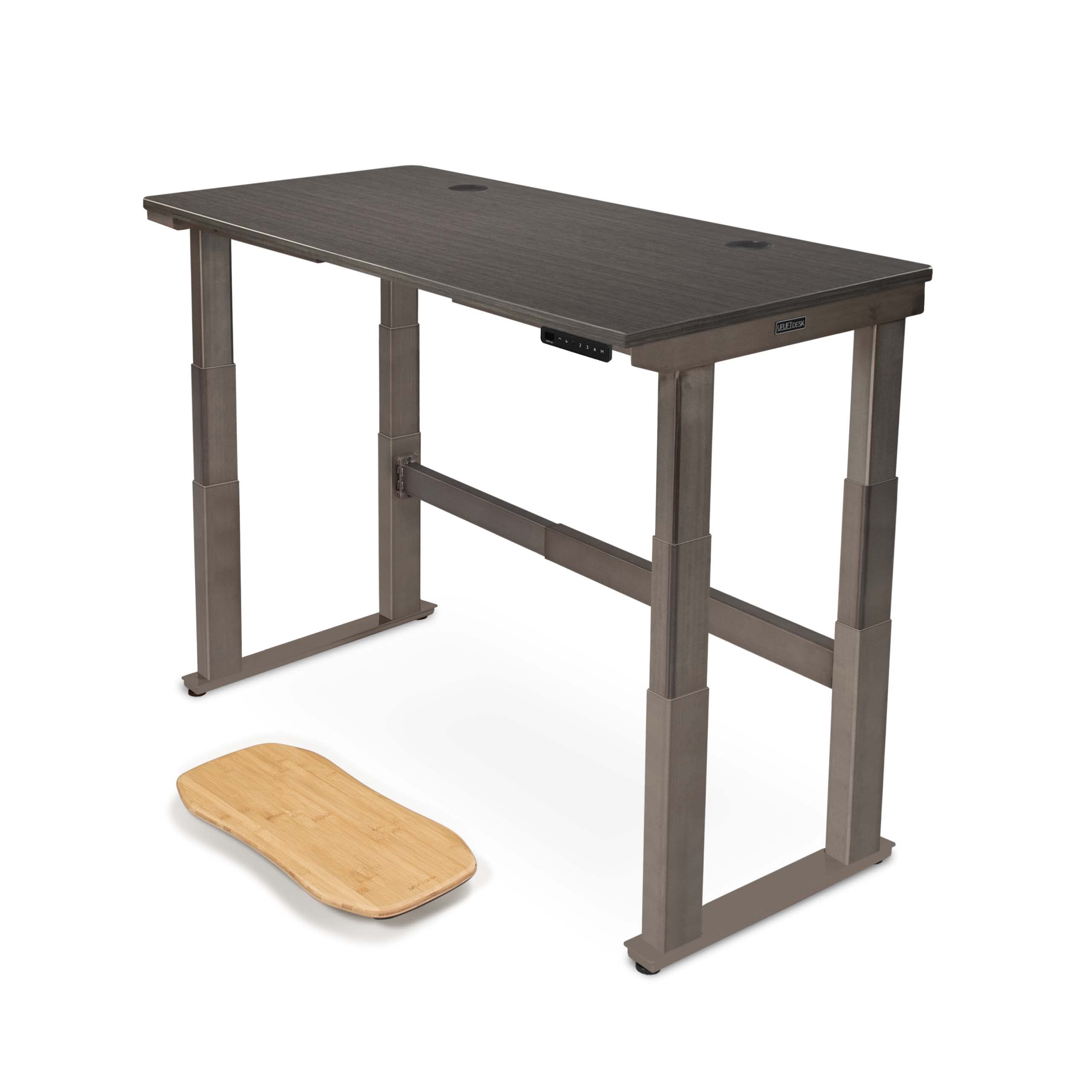 Uplift Ash Gray Laminate 60 x 30 Inch Electric Standing Desk V2 - Commercial Grade 4-Leg Adjustable Height Desk with Advanced Keypad, Wire Grommets & Management Tray | Perfect for Home Office, Gaming Setup & Industrial Workspaces