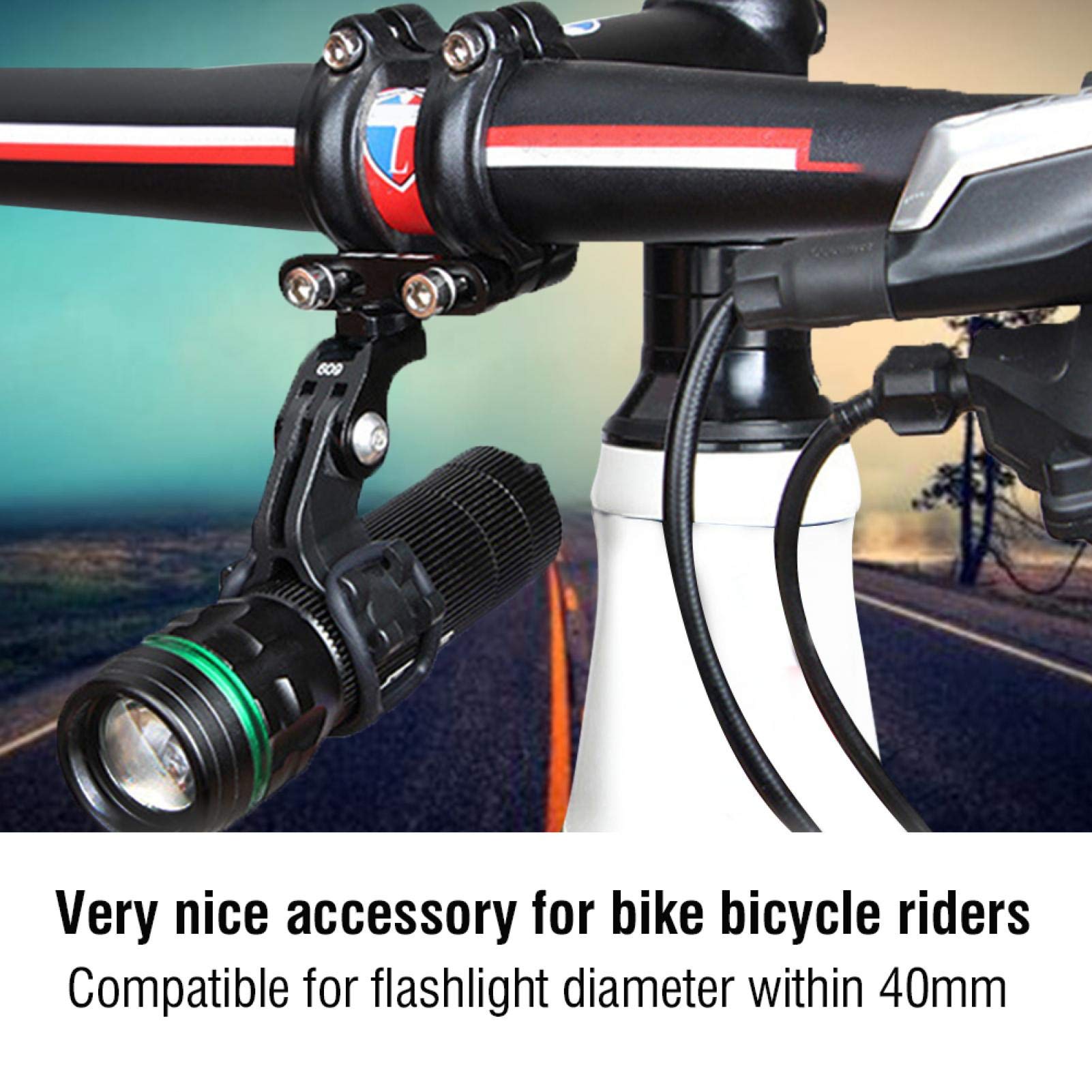 Universal Bike Flashlight Holder - Adjustable Handlebar Mount Bracket for Cycling & Outdoor Activities, Perfect for Night Riding, Camping, and Emergency Use
