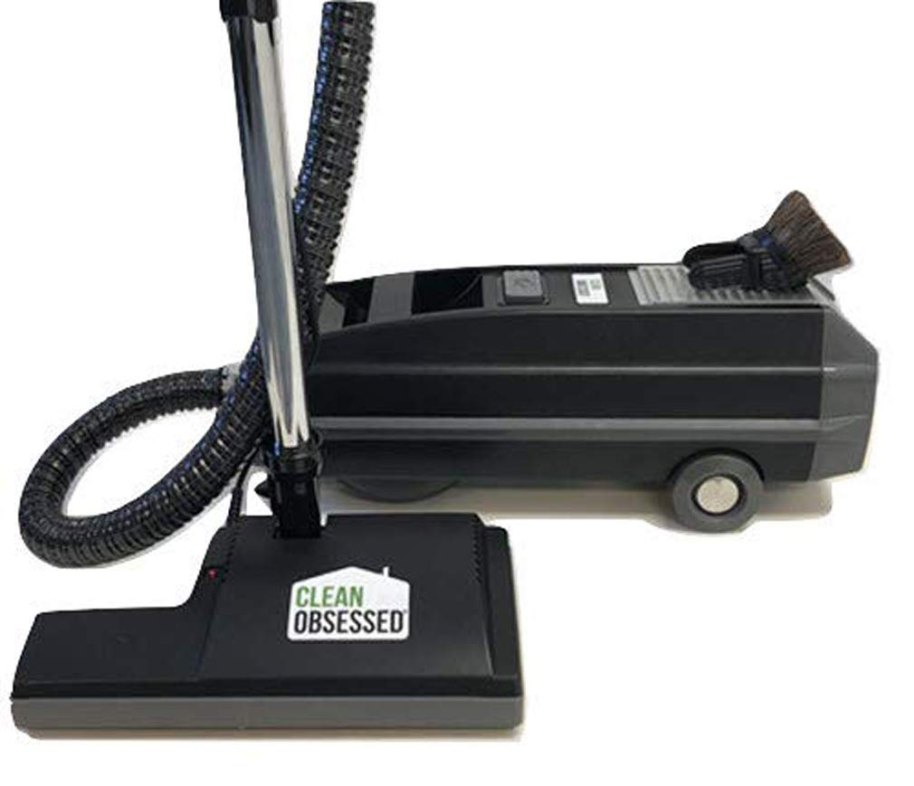 Clean Obsessed CO888 Powerteam Pro Canister Vacuum Cleaner - Powerful 1200W Suction, HEPA Filtration, Lightweight Design (Black/Silver) - Ideal for Hardwood Floors, Carpets & Pet Hair Removal
