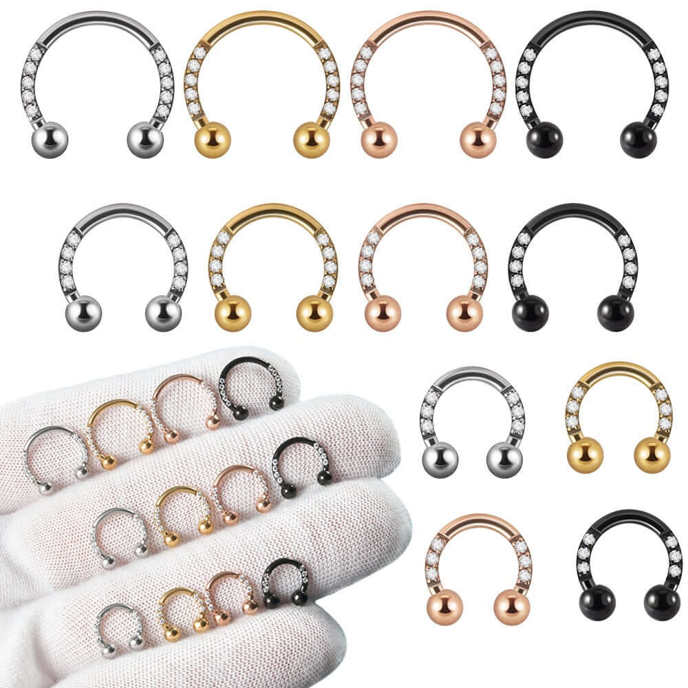 16G U-Shaped Nose Ring & Ear Bone Ring - Surgical Steel Body Jewelry | DL5161 for Cartilage Piercing & Septum Nose Rings