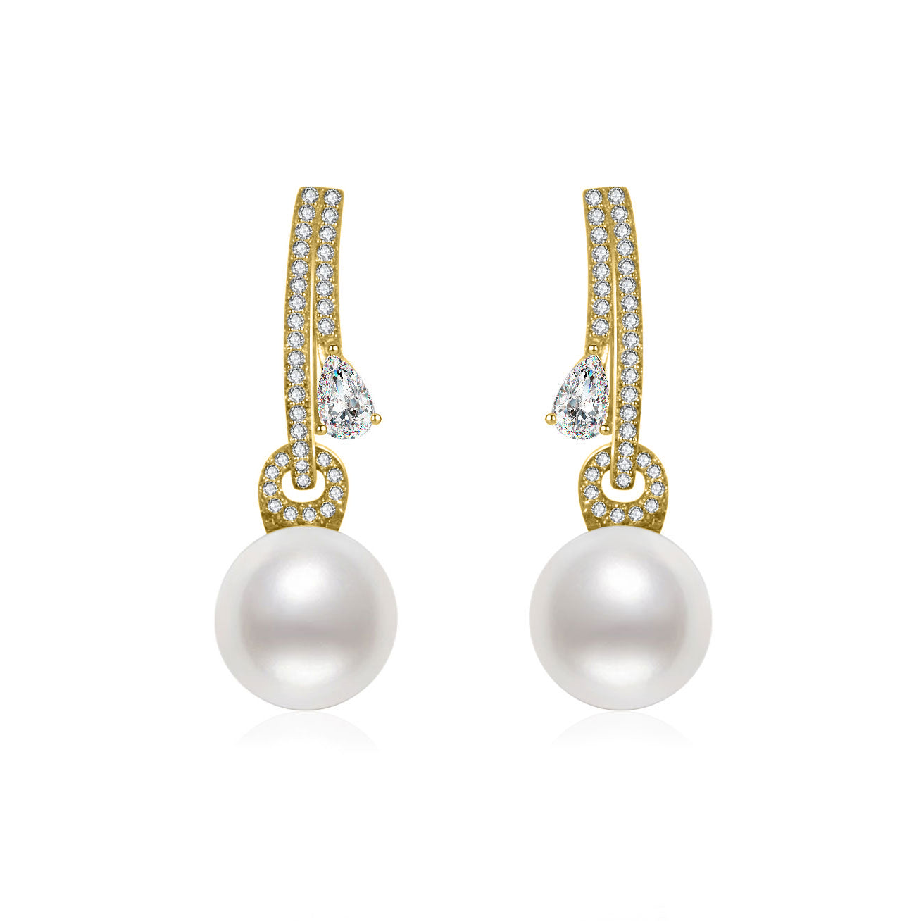 18K Solid Gold Pearl Earrings for Women - Classic Stud Earrings with Real Pearls - Perfect for Weddings, Parties & Special Occasions - KE00170