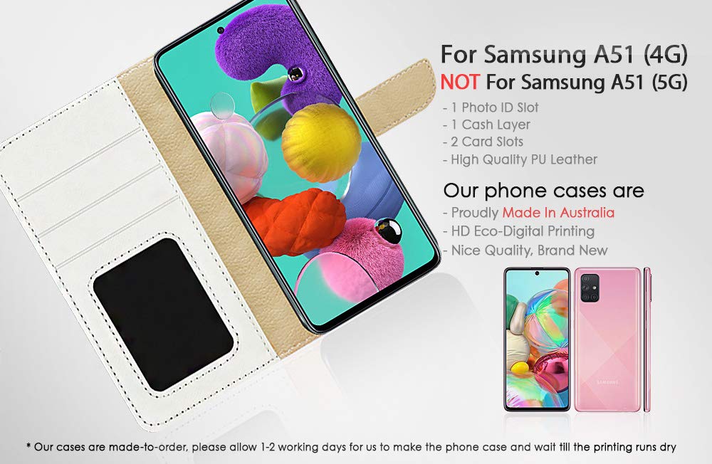 Samsung Galaxy A51 4G Flip Wallet Phone Case Cover - A21092 Dragonfly Design | Protective Leather Case with Card Holder for Everyday Use