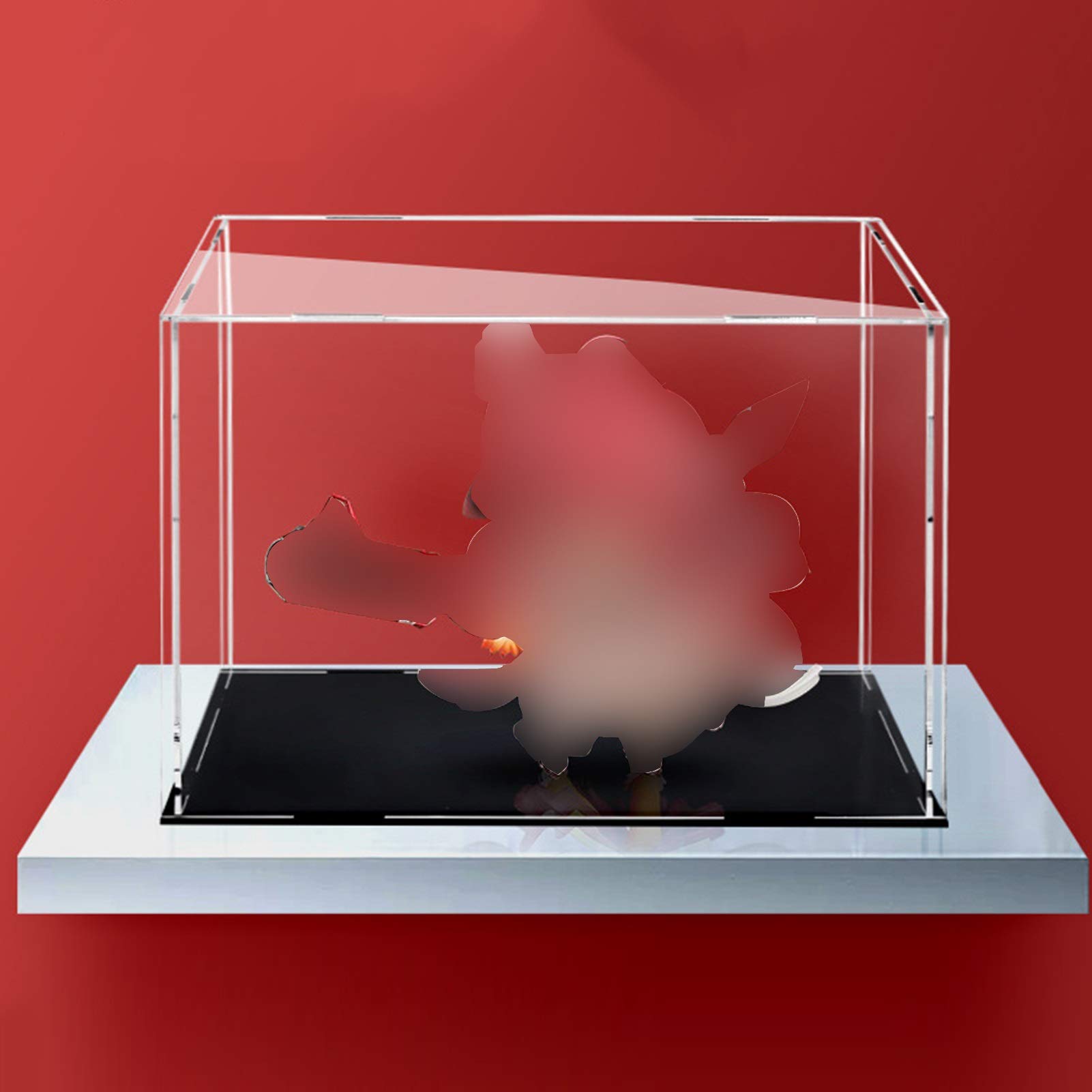 XINGLL Clear Acrylic Display Case with Black Base - Dustproof Cube for Action Figures, Jewelry, Baseball Collectibles & Model Storage - Customizable Protection Showcase | Perfect for Home Decor, Retail Display & Collectible Preservation