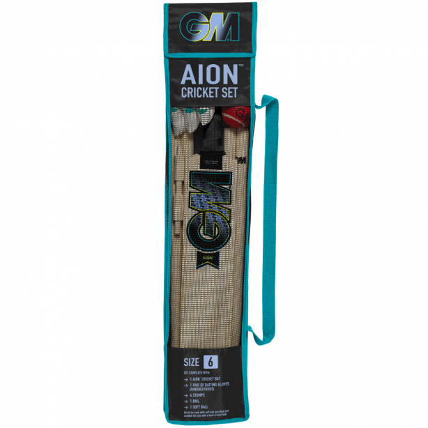 GM AION Junior Cricket Set - Complete Kids Cricket Kit with Bat, Ball & Stumps - Perfect for Backyard, School & Youth Cricket Practice