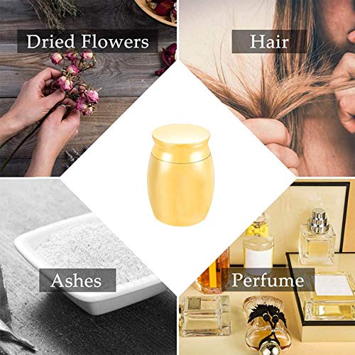 Angel Wing Mini Keepsake Urn for Human & Pet Ashes - Small Cremation Jewelry Memorial Ash Holder with Velvet Bag (Gold, 30X40MM) - Perfect for Travel, Home Memorials & Keeping Loved Ones Close