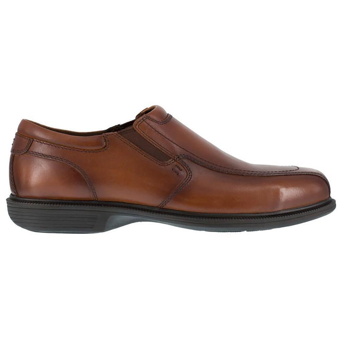 Coronis Steel Toe Slip-On Dress Work Shoes for Men - Comfortable Brown Leather Safety Shoes for Office, Construction & Industrial Work