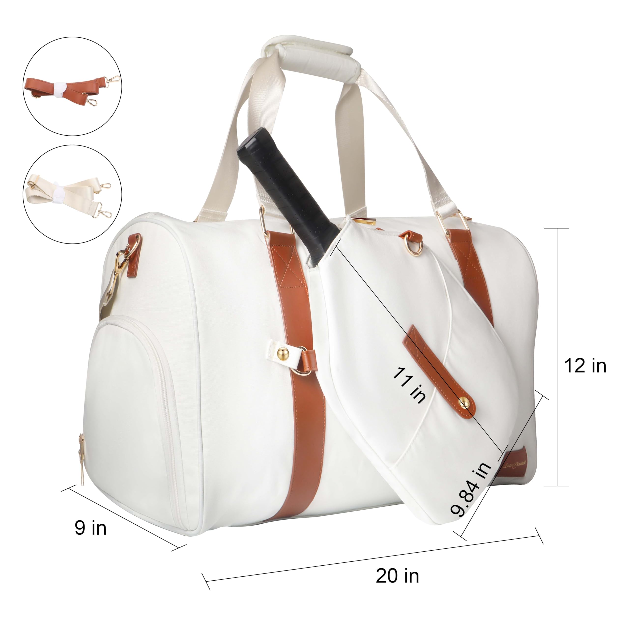 **Luzz Large Pickleball Duffle Bag with Paddle Pocket & Shoe Compartment - Waterproof Sports Gym Bag for Men & Women - Perfect for Pickleball, Tennis, Gym & Travel**