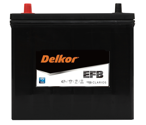 Delkor N55REFB Battery MF60R EFB - Replacement for Varta N55REFB - High Performance Car Battery for Reliable Starting Power in Cold Weather & Daily Commuting