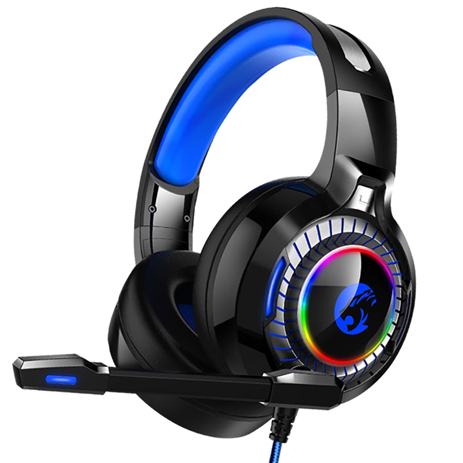 HEVIRGO 3.5mm Stereo Gaming Headset with Noise-Canceling Microphone - Wired PC Headphones for Computer, Laptop, PS4, Xbox - Perfect for Gaming, Streaming & Online Classes