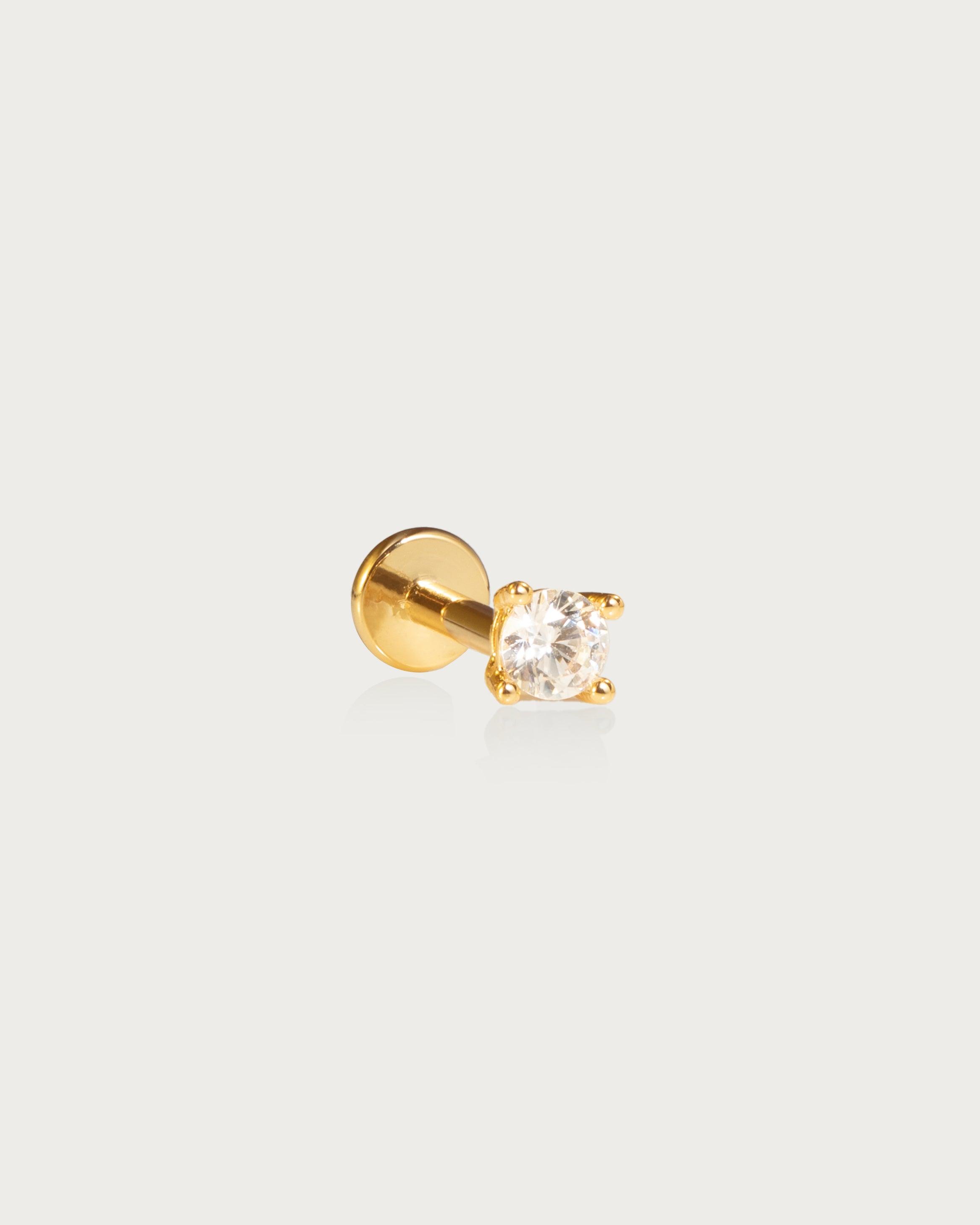Single Shining Flat Back Helix Earring - Minimalist Cartilage Hoop for Women - Perfect for Everyday Wear & Pierced Ear Styling