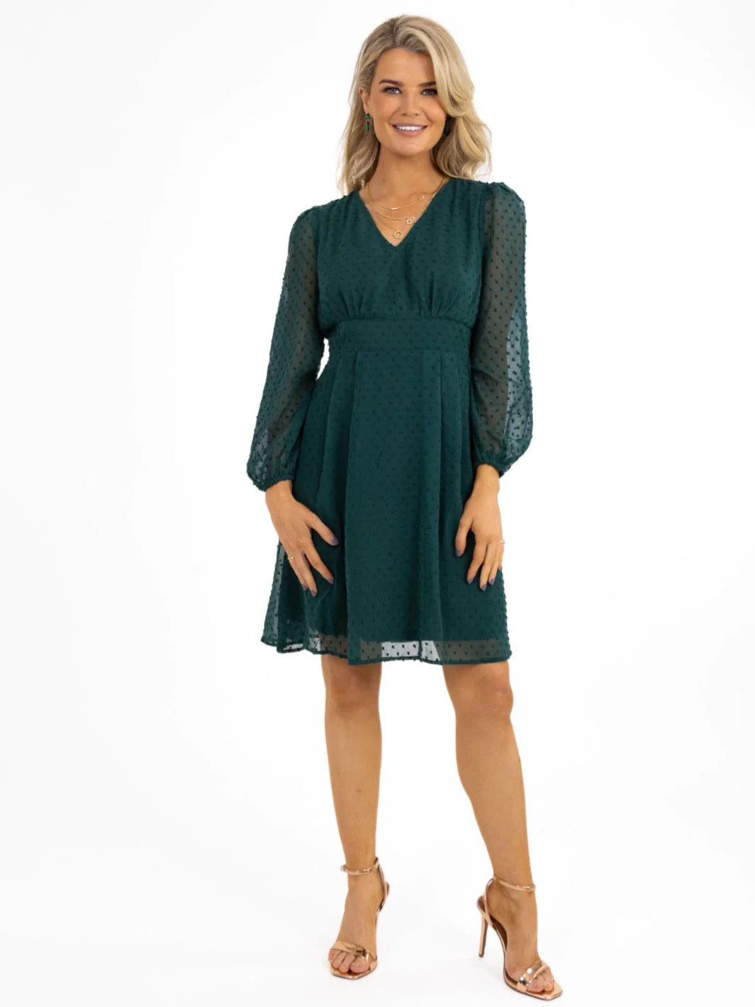Audrey Mini Dress in Green - Elegant & Stylish Women's Summer Dress for Parties, Dates & Casual Outings