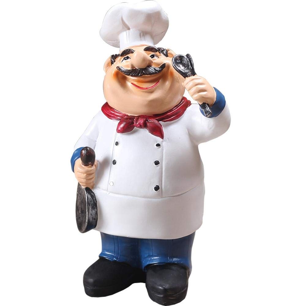ZSQZJJ Retro Chef Statue - Resin Garden Sculpture for Outdoor Decor, Mini Chef Figurine for Home, Kitchen, Bar & Coffee Shop - Perfect for Patio, Lawn & Restaurant Decoration