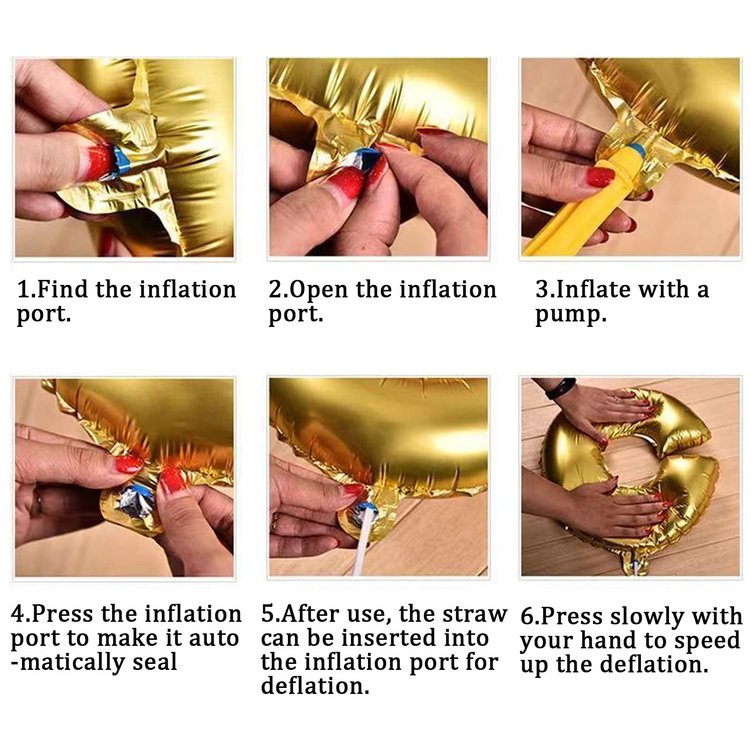 Kyweel 40 Inch Gold Digital Helium Foil Balloons - Elegant Party Decorations for Birthday, Wedding, Mitzvah, Anniversary & Photo Shoot - Perfect for Indoor & Outdoor Celebrations, Baby Showers & Graduation Parties
