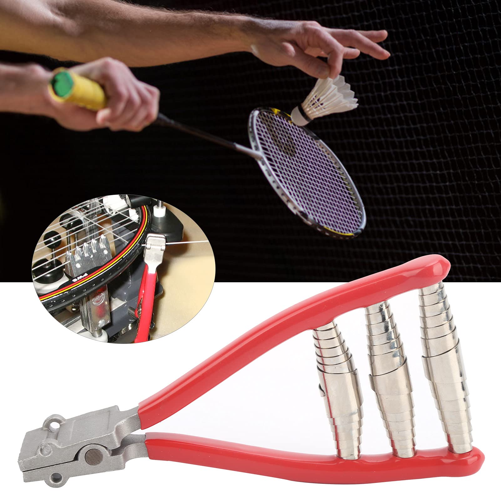 Professional Tennis & Badminton Stringing Machines - 3 Spring Starter Tool & Racket Clamp for Precise Stringing | Perfect for Home & Club Court Maintenance