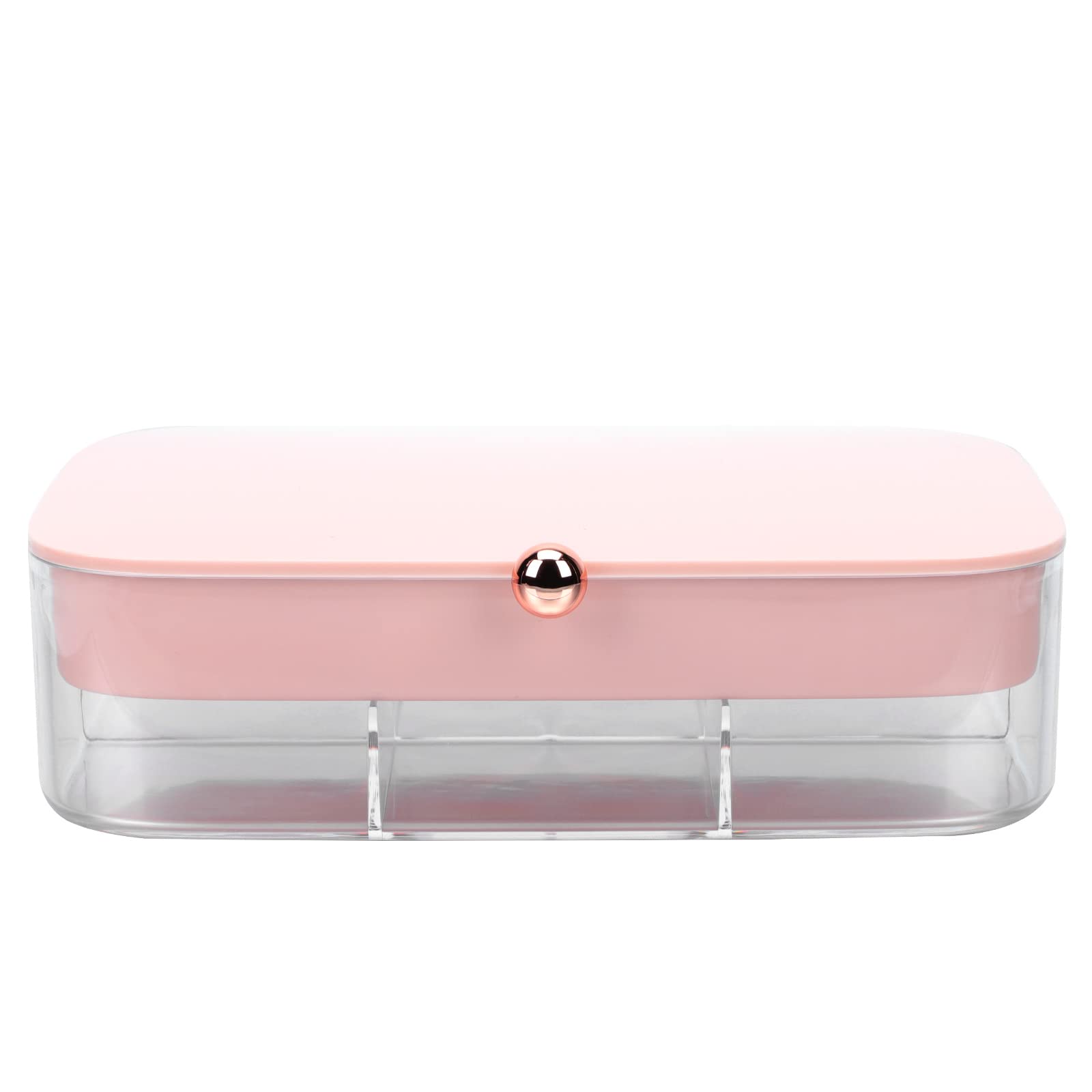 HEALLILY 1pc Vintage Jewelry Storage Box with Multi-Layer Grid - Pink Plastic Jewelry Organizer for Rings, Necklaces, Beads - Perfect for Home Decor, Vanity & Travel Jewelry Organization