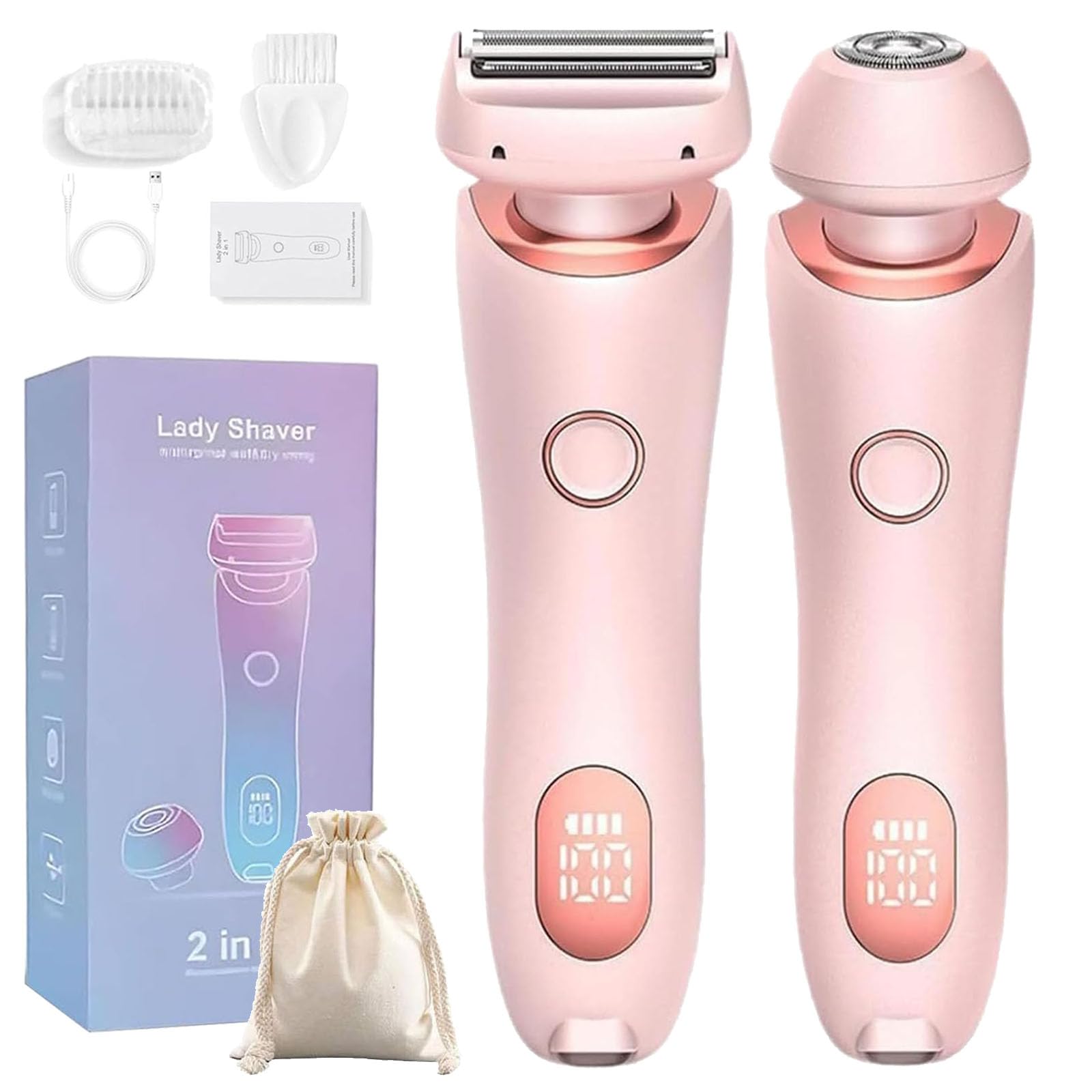 Dusk Official Electric Razor for Women - The Glide Pro 3.0 Waterproof Wet/Dry Bikini Trimmer with Detachable Head (Pink) | Perfect for Travel, Gym & Sensitive Skin Care