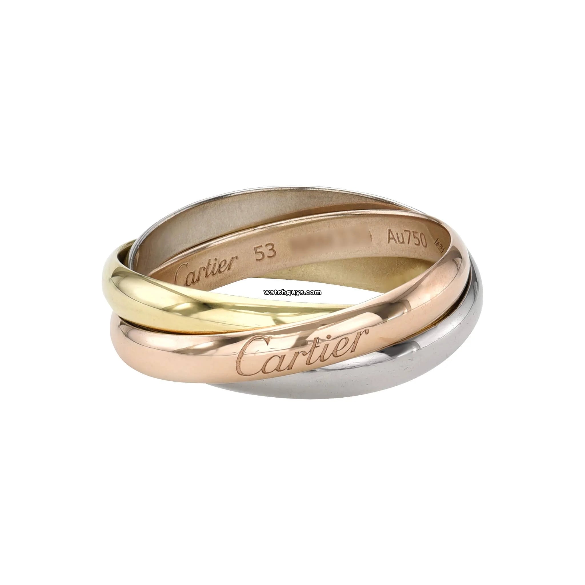 Cartier Trinity Ring 18K Gold Tri-Color Band - Luxury Stackable Rings for Women, Perfect for Anniversary Gifts & Everyday Elegance