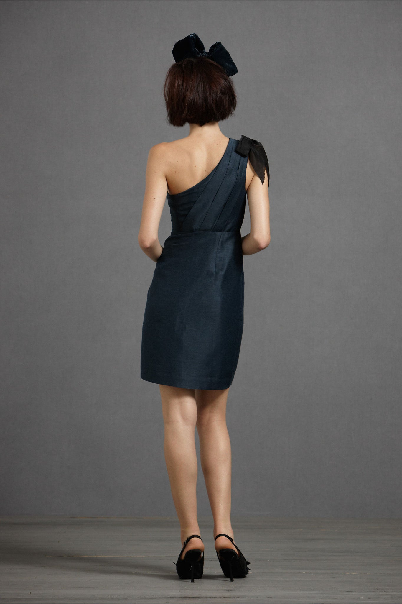 BHLDN Cornerways One Shoulder Silk Dress in Abyss Blue - Elegant Evening Gown for Weddings, Parties & Special Occasions