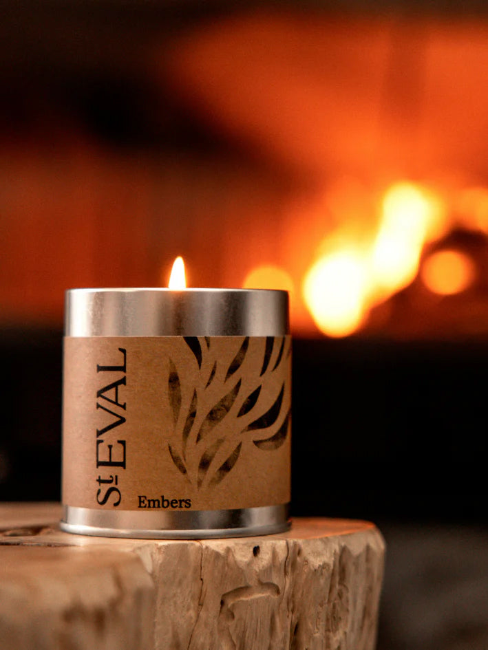 St. Eval Embers Scented Candle in Tin - Handmade Soy Wax Candle for Home, Office & Relaxation - Perfect for Aromatherapy, Gifts & Cozy Evenings
