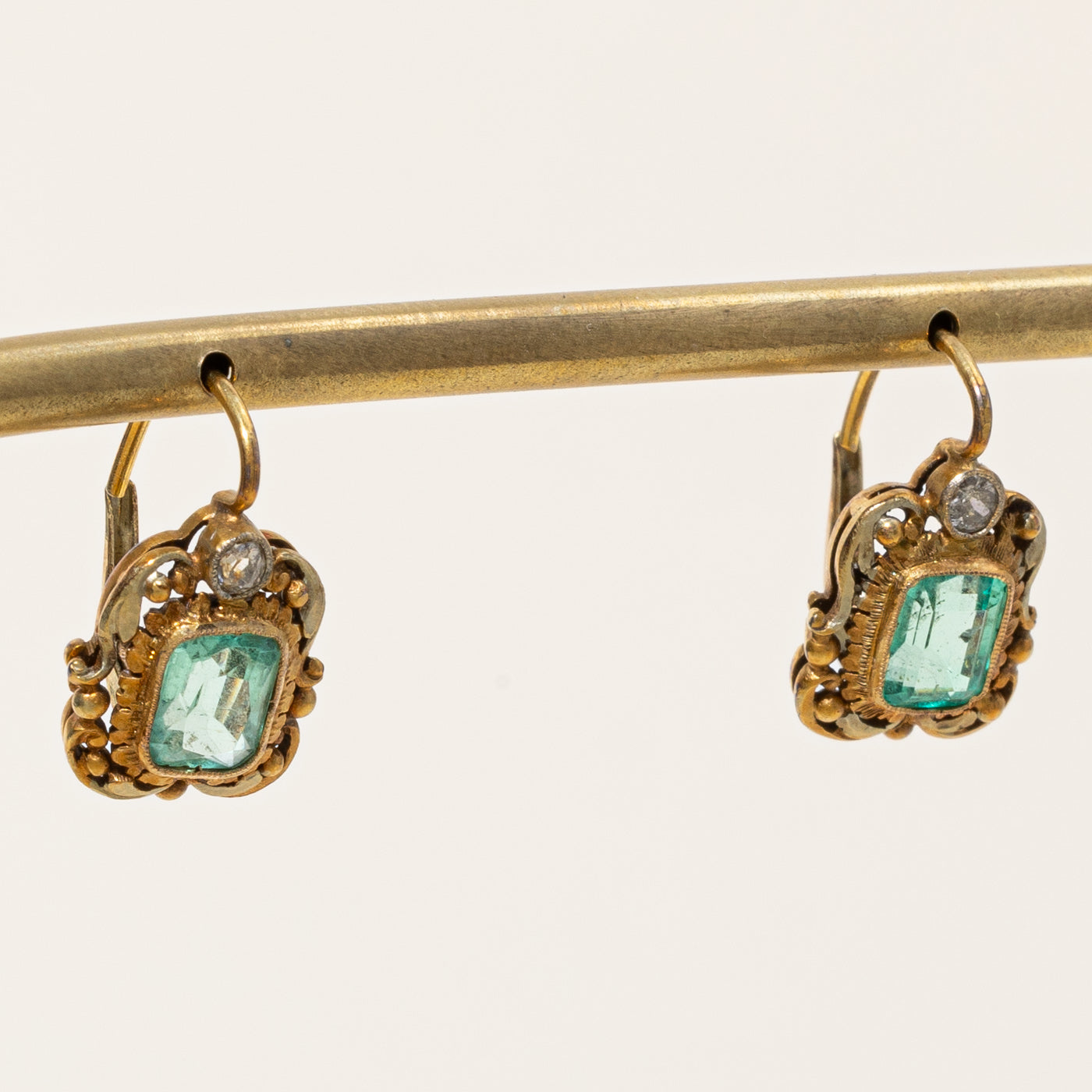 Vintage Emerald and Diamond Pendant & Earring Set - 3.71ctw Emerald, 0.19ctw Diamonds | Elegant Jewelry for Weddings, Anniversaries & Special Occasions