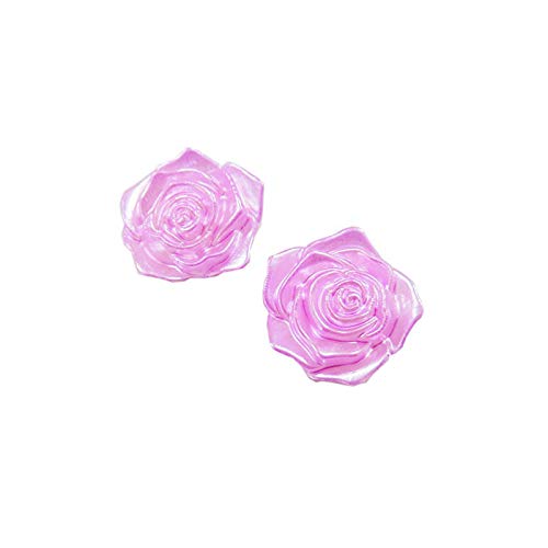 12 Pcs Flat Back 3D Rose Cabochons for Jewelry Making - DIY Craft Kit with Purple Roses - Perfect for Earrings, Necklaces, Bracelets & Scrapbooking Decorations