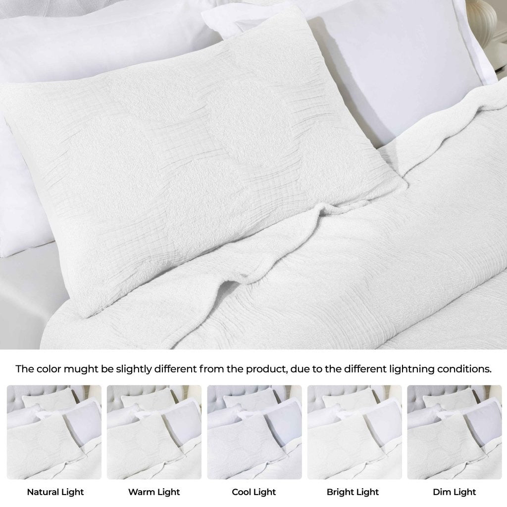 Tanta Cotton Medium Weight Crinkle Woven Coverlet - Soft & Breathable Bedspread for All Seasons | Perfect for Bedroom Decor, Guest Rooms & Cozy Home Styling