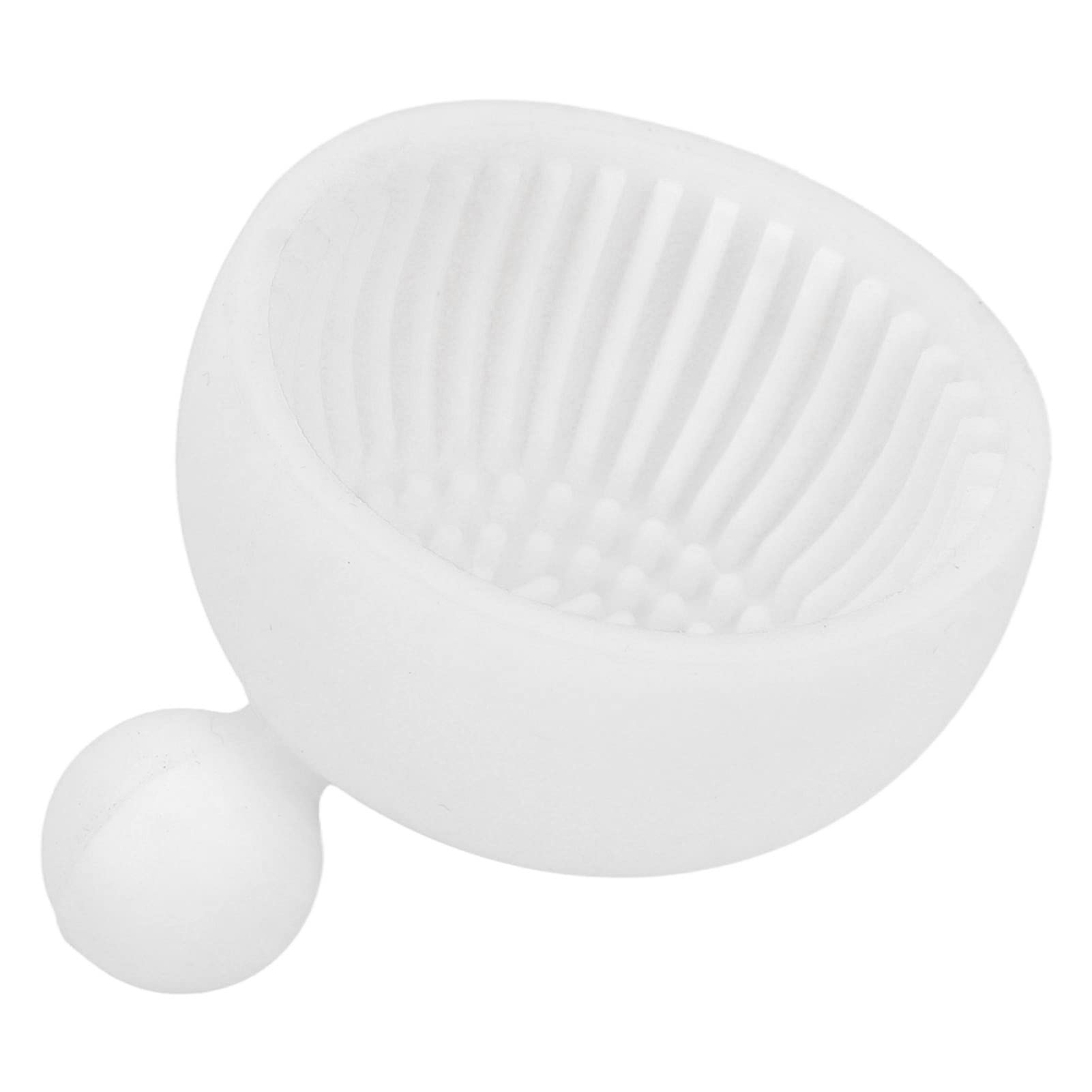 Premium Silicone Makeup Brush Cleaning Bowl - Soft Flexible Cosmetic Brush Cleaner for Salon, Home & Travel - Durable & Non-Slip Design (White) - Perfect for Daily Makeup Routine & Professional Beauty Tools Care