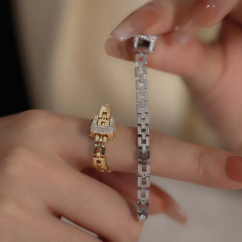 Stylish Adjustable Belt Watch Chain Ring YF4101 - Perfect for Vintage Outfits, Steampunk Fashion & Accessorizing Watches
