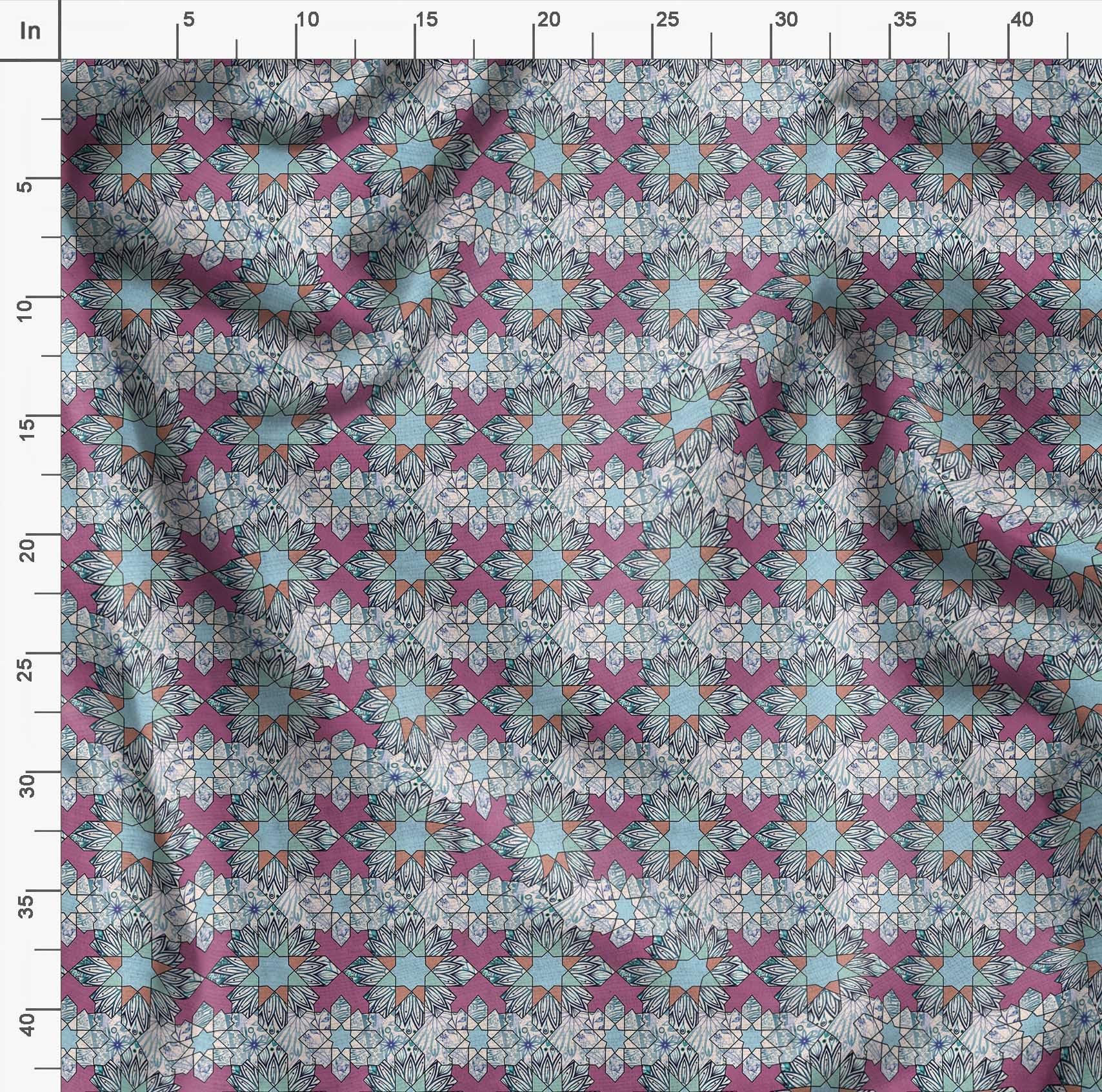 Soimoi Moss Georgette Brown Fabric by The Yard - 42 Inch Wide Floral & Geometric Printed Textile for DIY Crafts, Sewing Projects, Home Decor, and Fashion Design - Lightweight Draping Material for Dresses, Curtains, and Creative Art Projects