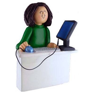 Personalized Office Worker Manager Female Home Always on Computer Christmas Ornament - Unique Desk Decor for Women, Funny Holiday Gift for Coworkers & Bosses - Perfect for Office, Home Desk, or Christmas Tree Decoration