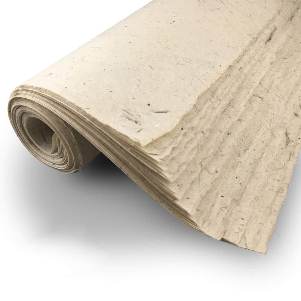Premium Handmade Chinese Calligraphy Rice Paper - Traditional Maobian Antique Style Half-Ripe Xuan Paper for Brush Writing, Watercolor, Sumi-e Painting & Kanji Practice (10 Sheets) - Ideal for Artists, Calligraphers & Traditional Painting Enthusiasts