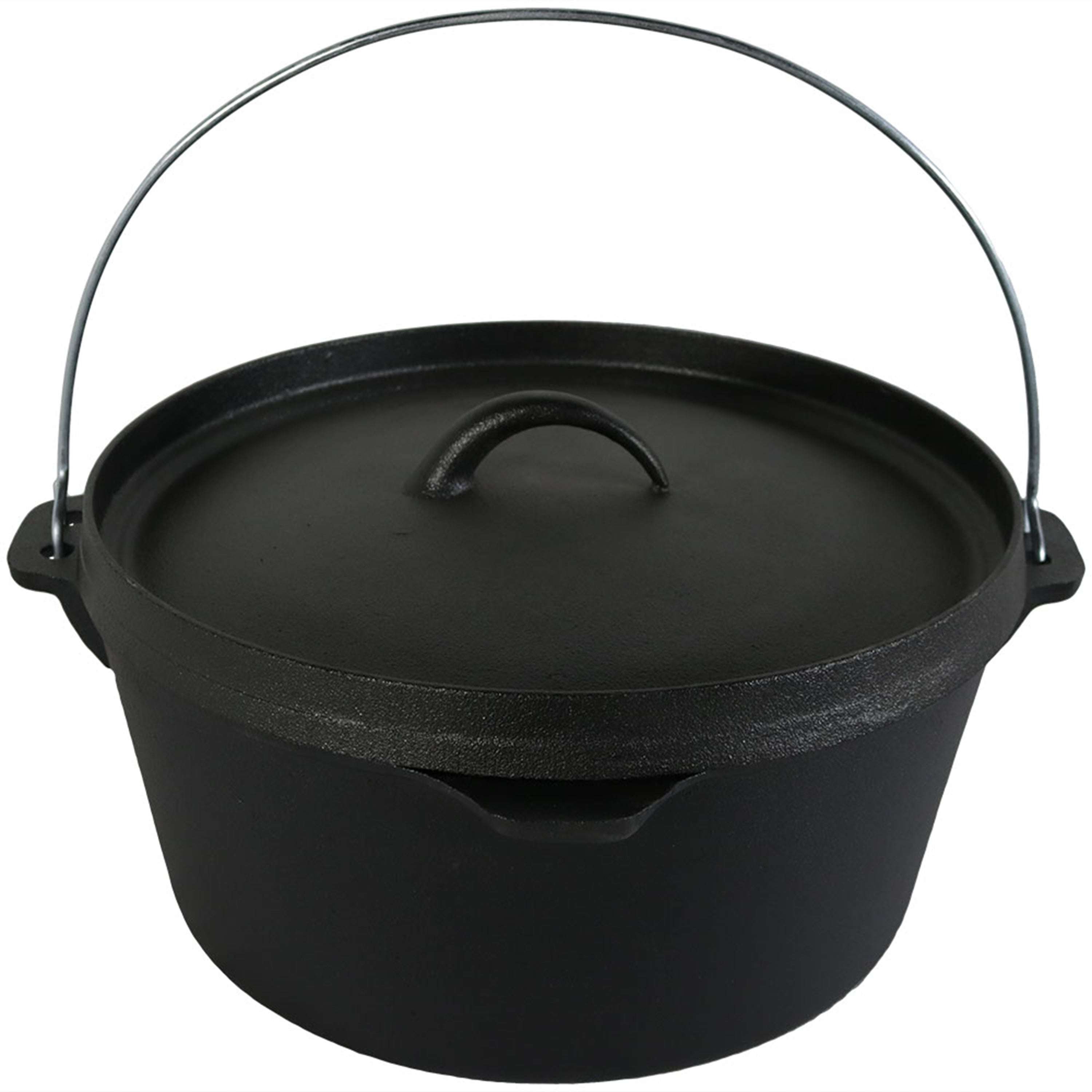Pre-Seasoned Cast Iron Dutch Oven 12.25 Inch 8 Quart - Heavy Duty Camping & Outdoor Cooking Pot for Stews, Soups, Bread Baking & More