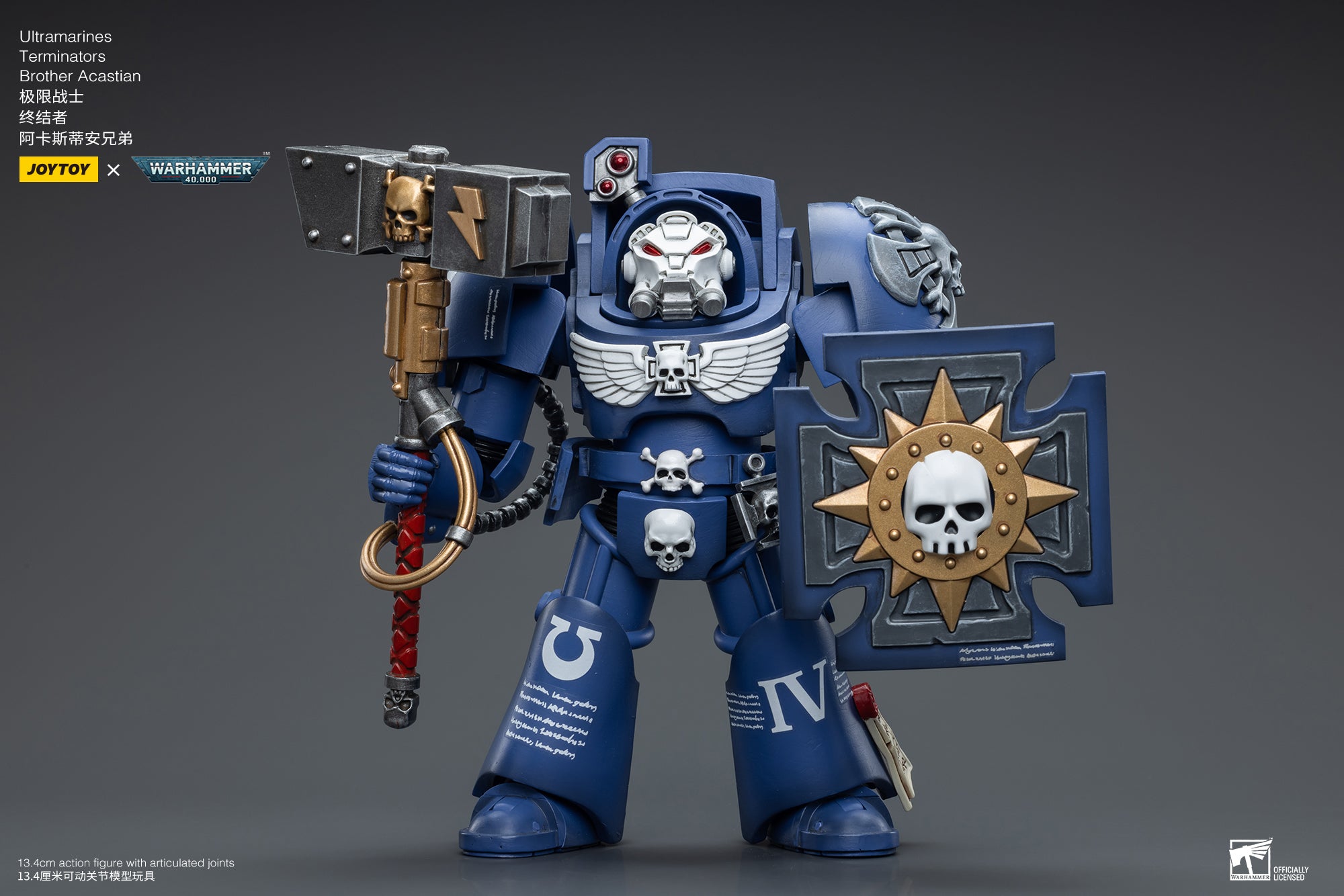 1/18 JOYTOY Warhammer 40K Ultramarines Terminator Brother Acastian Action Figure - Collectible Miniature for Tabletop Gaming & Display