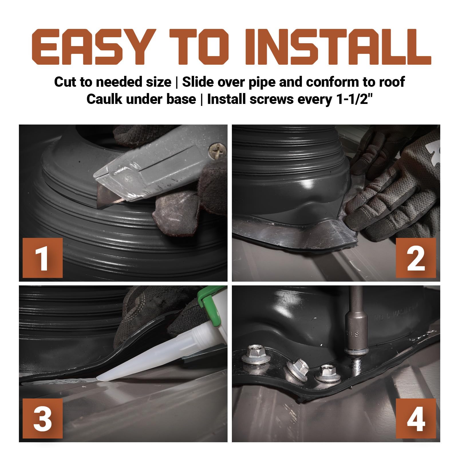 EPDM Roof Flashing Boot for 4-3/4