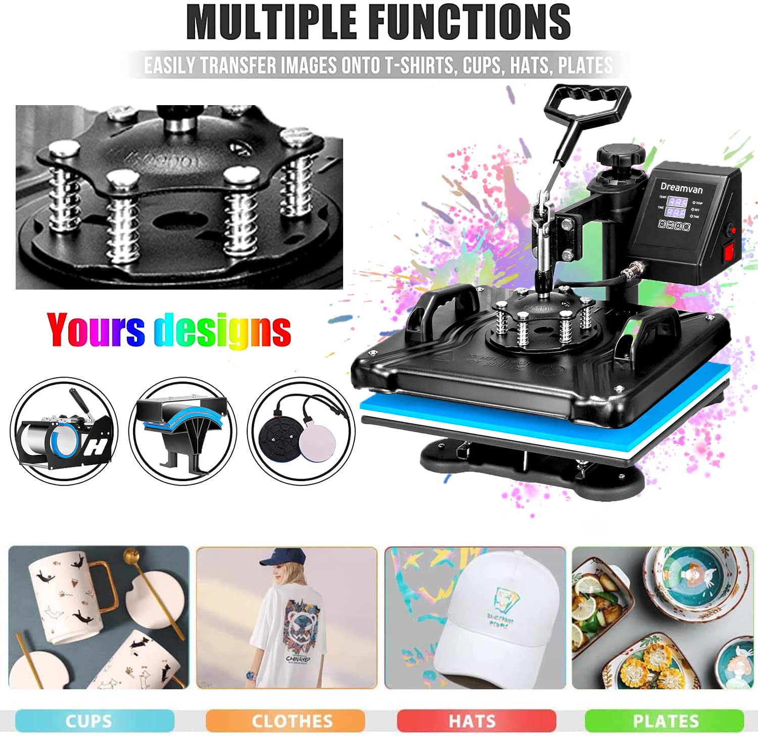 WHUBEFY 8-in-1 Multifunctional Heat Press Machine 15