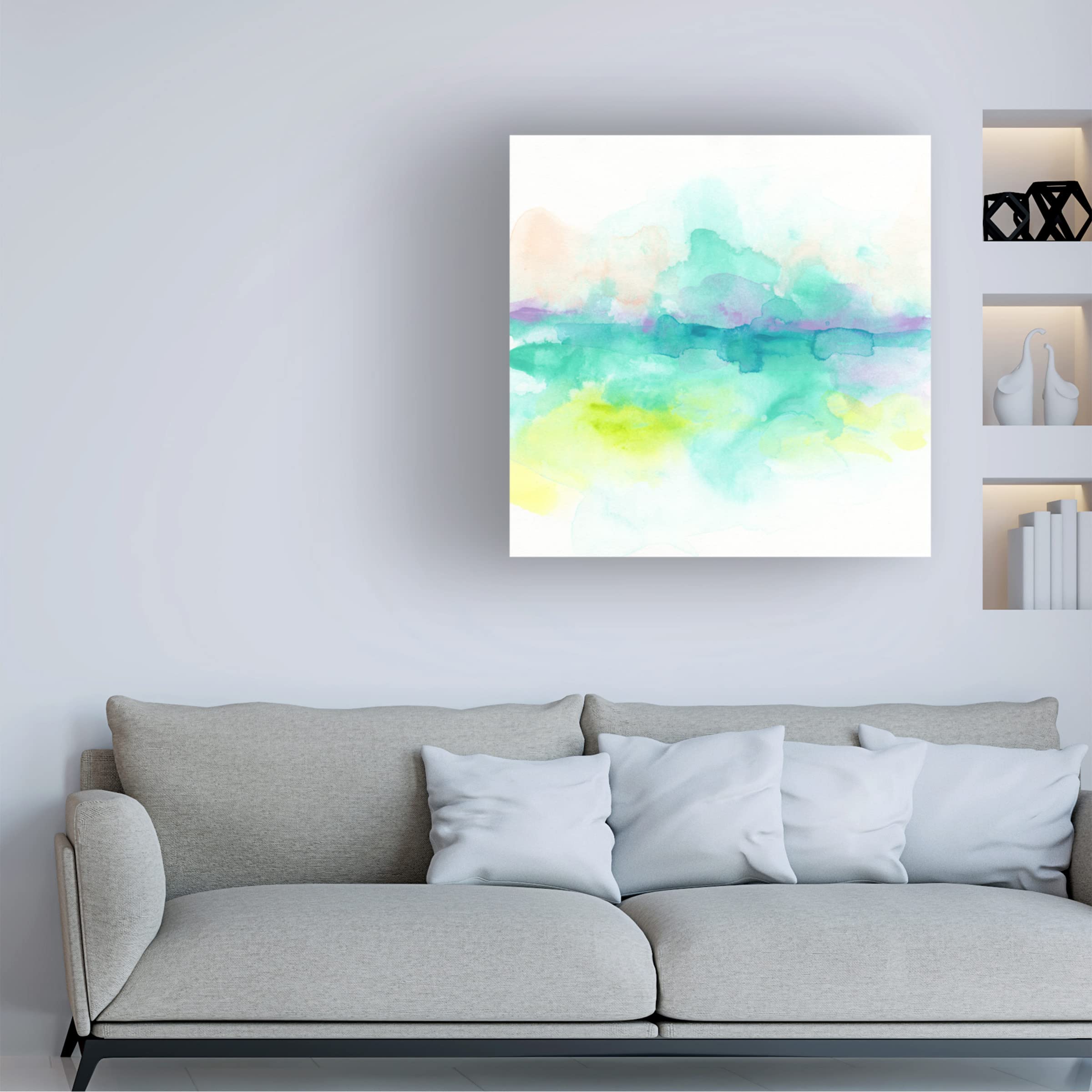 Trademark Fine Art 'Ocean Aurora I' Canvas Wall Art by June Erica Vess - Stunning Coastal Home Decor for Living Room, Bedroom & Office
