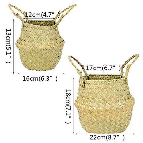 Handmade Bamboo Storage Basket - Home & Garden Organizer for Laundry & Flowers