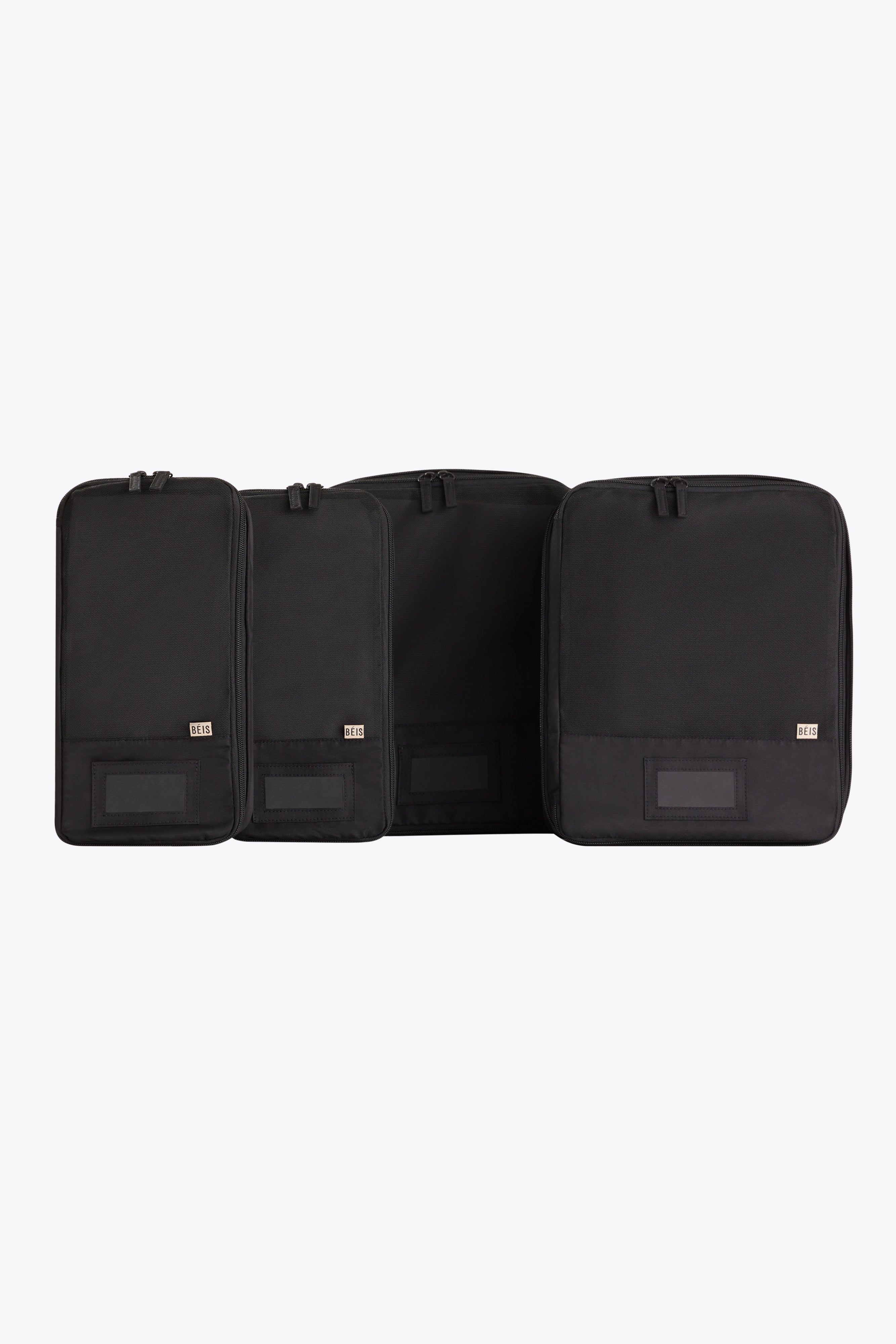 Black 4-Piece Compression Packing Cubes for Travel - Organize Luggage, Suitcases & Backpacks Efficiently