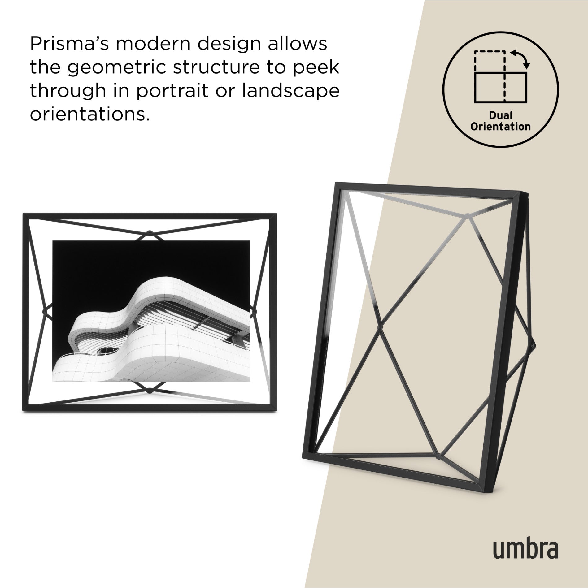 Prisma Picture Frame - Elegant Modern Photo Display for Wall & Tabletop - Perfect for Home Decor, Office, and Gift Giving