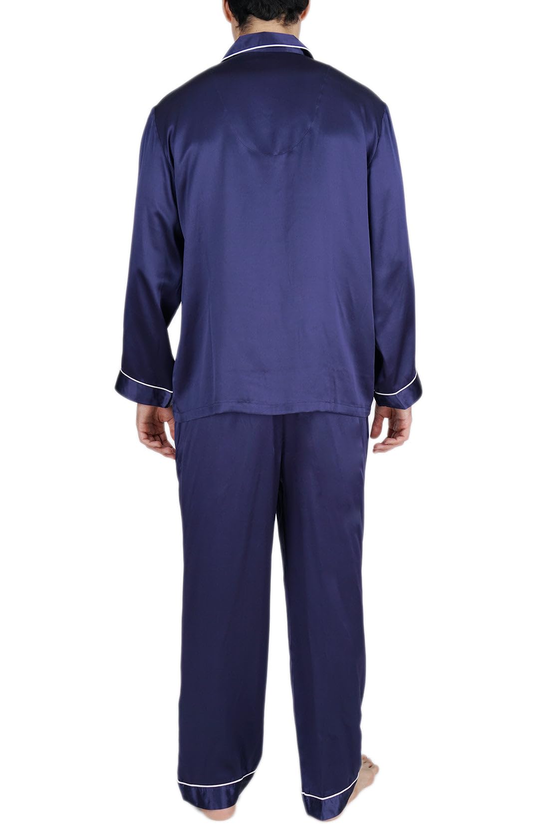 Premium 100% Mulberry Silk Pajama Set for Men - Luxury Sleepwear with Comfortable Design - Perfect for Relaxing at Home, Lounging & Gift Giving