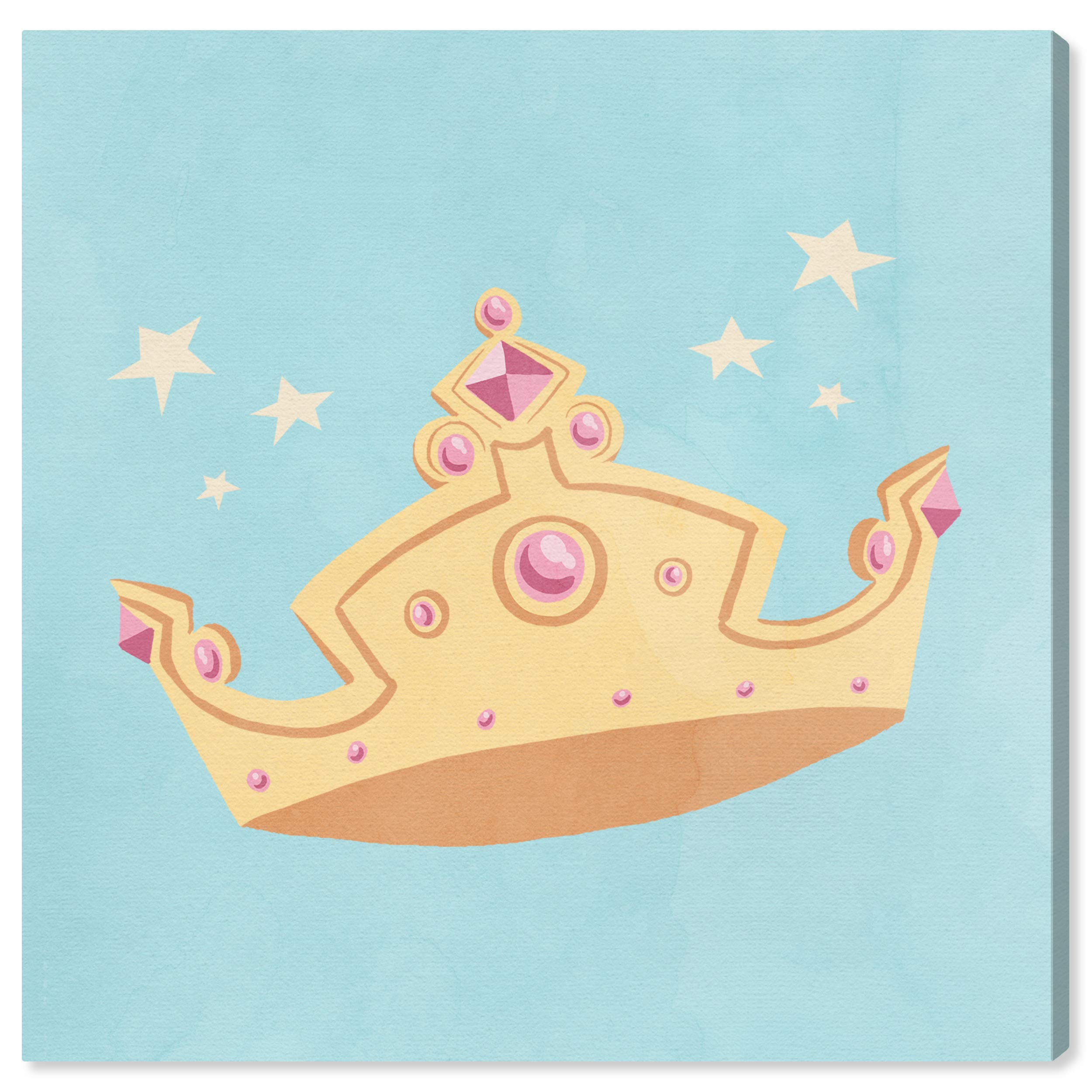 Oliver Gal Artist Co. 'Petite Crown' Fantasy Wall Art Canvas Print - 20x20 Inches Yellow & Blue Abstract Home Decor - Perfect for Living Room, Bedroom, or Office Wall Decoration