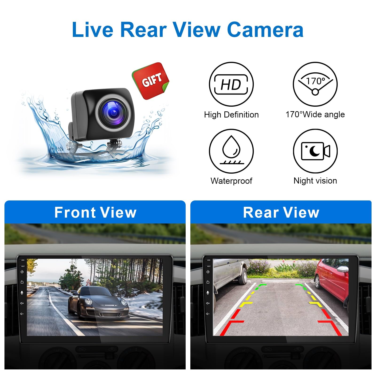 10 Inch Double Din Touchscreen Car Stereo - Detachable Floating QLED Car Radio with Apple CarPlay & Android Auto, Bluetooth, Rear View Camera, 5.1 Channel Audio for Cars, Trucks & SUVs | Perfect for Road Trips, Commuting & Hands-Free Navigation