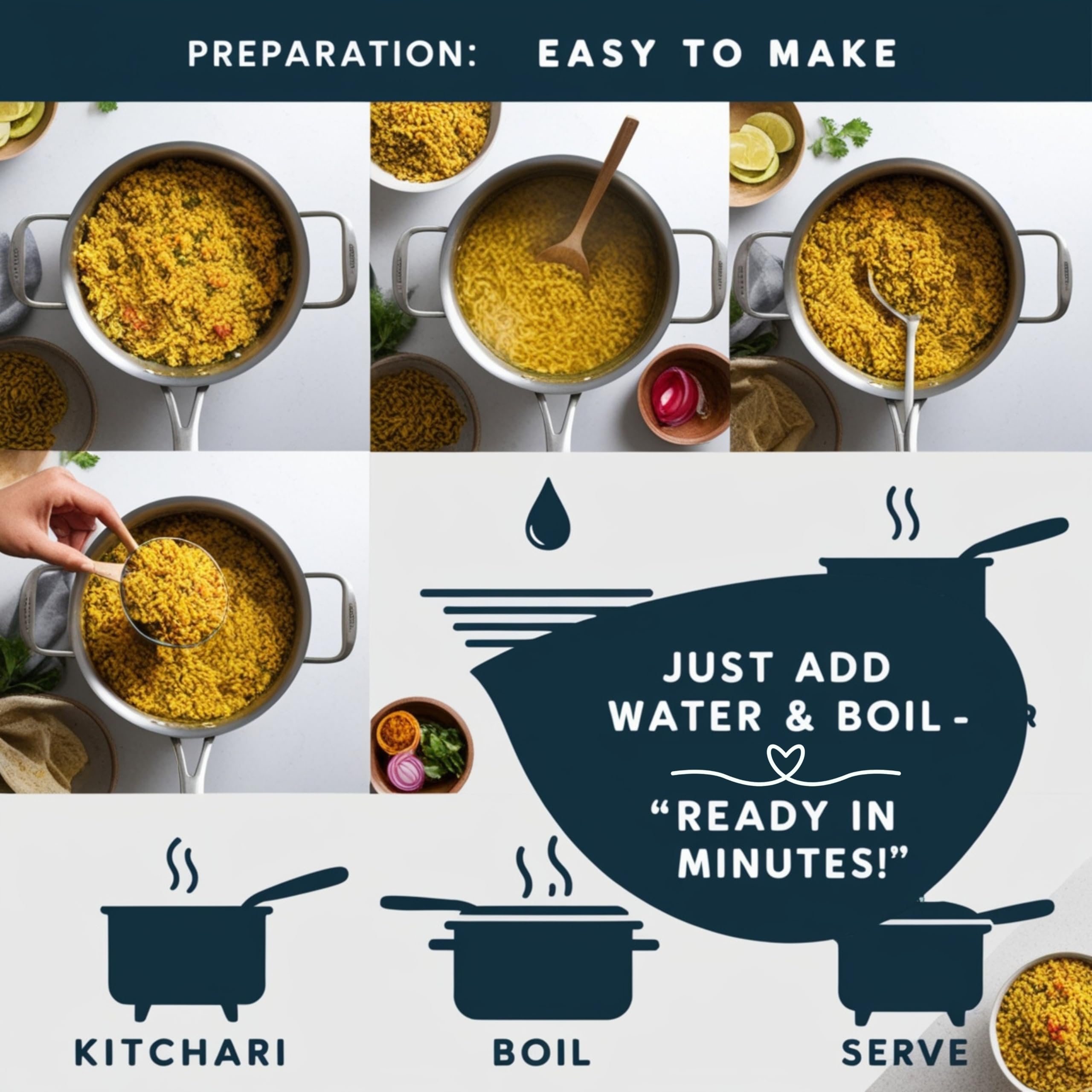 Organic Yellow Moong Dal & Basmati Rice Kitchari Mix - Ayurvedic Cleansing Meal with Mung Beans & Lentils | Gluten-Free, Plant-Based Family Dinner | Perfect for Detox, Digestion & Healthy Lifestyle