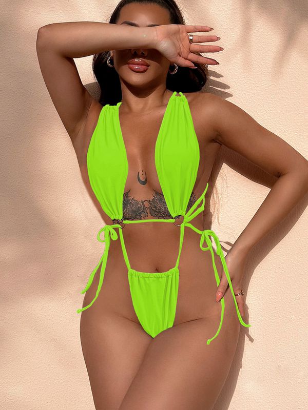 ZASUWA Women's Solid Color Cross Strap Jumpsuit - Casual One Piece Romper for Summer Outfits, Beachwear, and Street Style Fashion