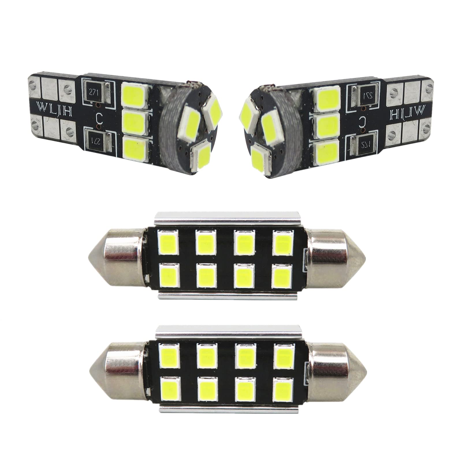 WLJH 17x Pure White Canbus Error Free LED Interior Light Kit for BMW E46 (1999-2006 Sedan/Wagon/Coupe) - Car Map & Mirror Lighting Package | Perfect for Night Driving & Interior Upgrades