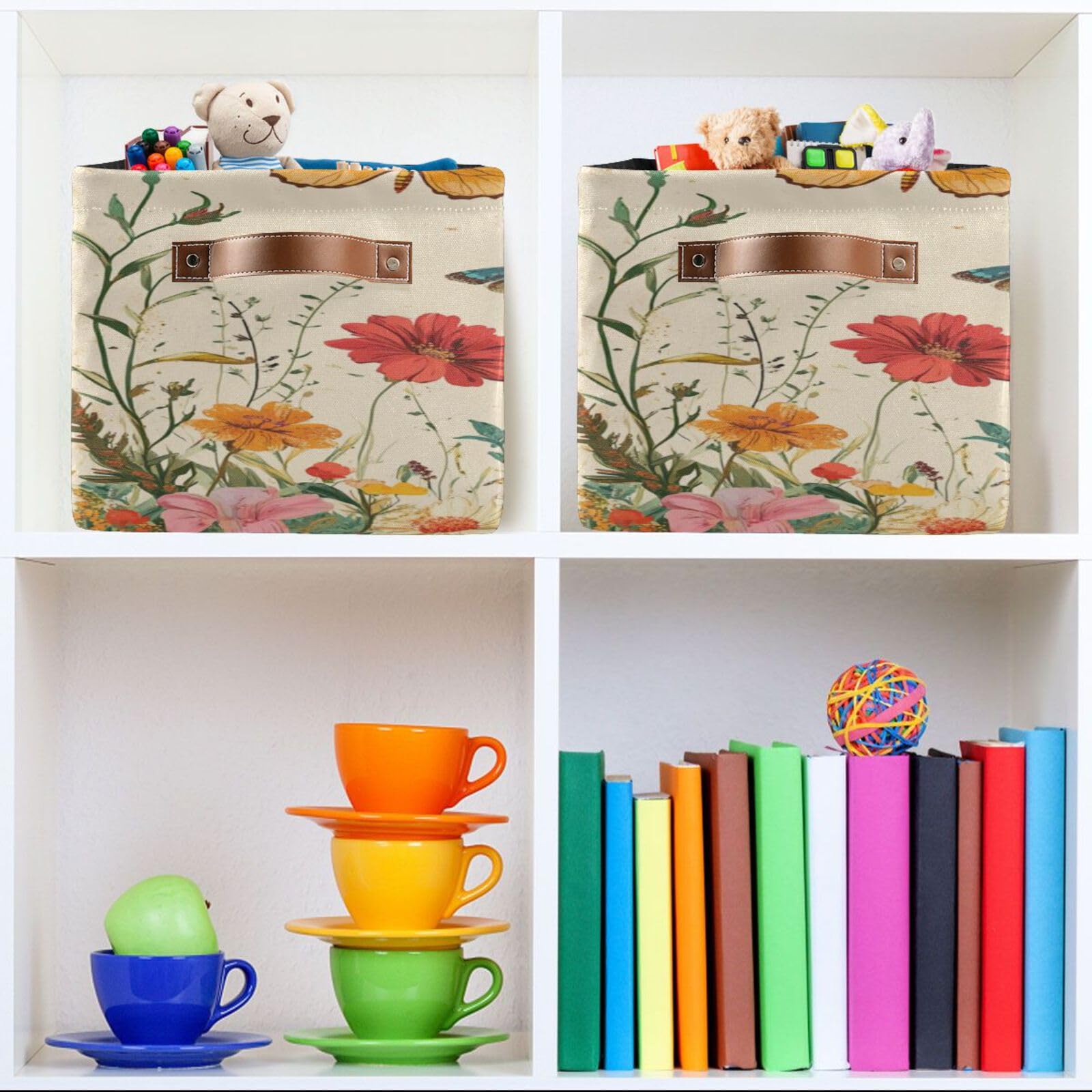 Large Fabric Storage Bins with Handles - Collapsible Organizer for Clothes, Toys & Home