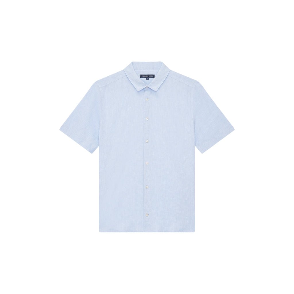 FRESCOBOL CARIOCA Castro Classic Linen Shirt for Men - Light Blue Summer Beachwear, Casual Wear & Vacation Outfit - Perfect for Beach Parties, Tropical Getaways and Relaxing Weekends