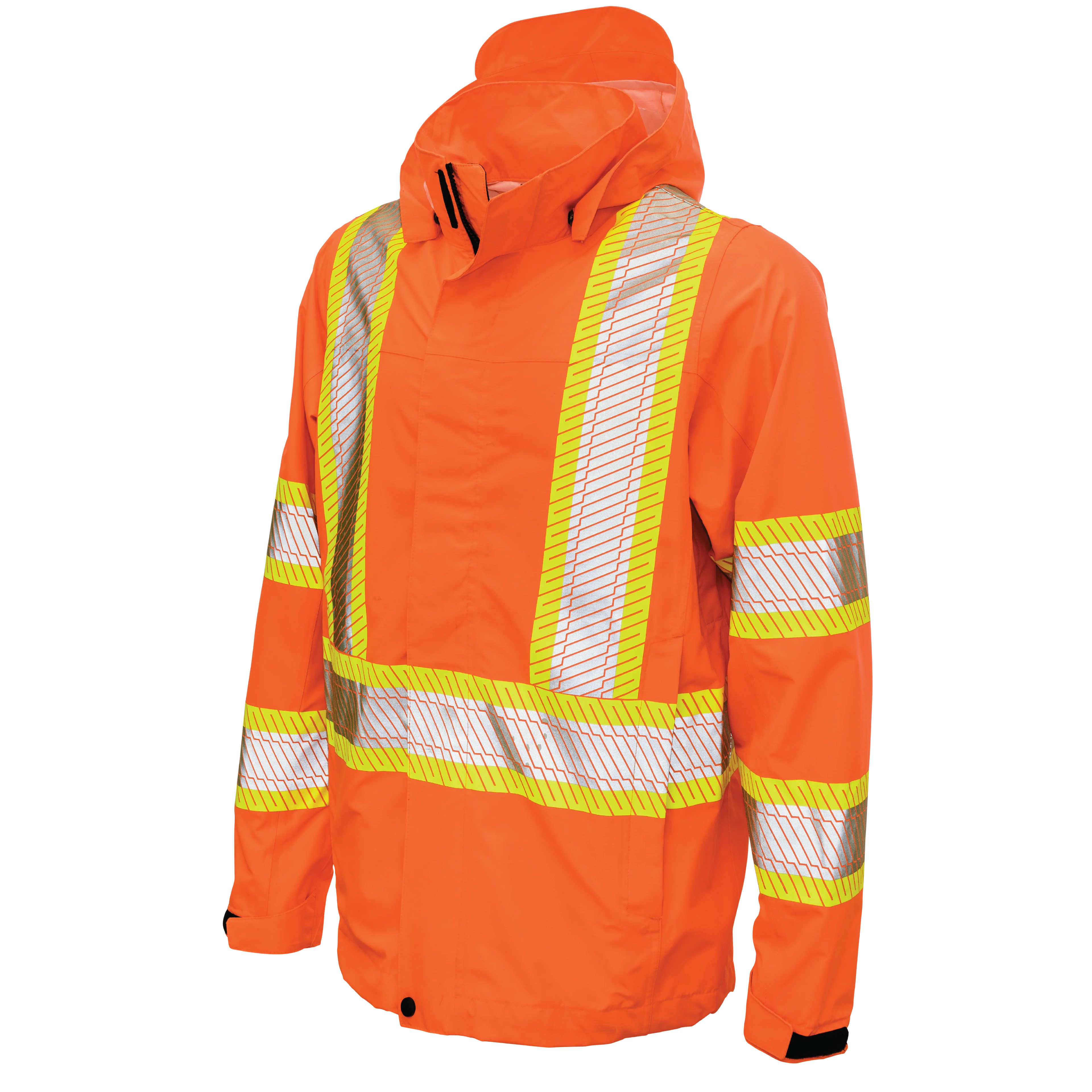 Tough Duck Packable Ripstop Safety Rain Jacket SJ05 - Waterproof Windproof Work Jacket for Outdoor Construction & Hiking