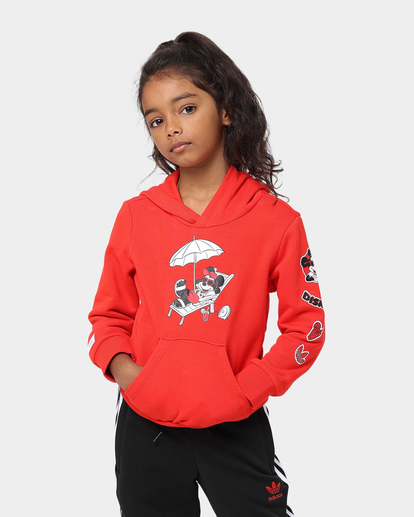 Adidas Kids' Mickey & Friends Hooded Sweatshirt Set - Vivid Red | Disney Character Apparel for Boys & Girls | Perfect for Playdates, School & Family Outings